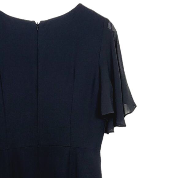 Catherine Malandrino Black Pleated Chiffon Bodice Fit & Flare Dress - Size 8 - Picture 5 of 7